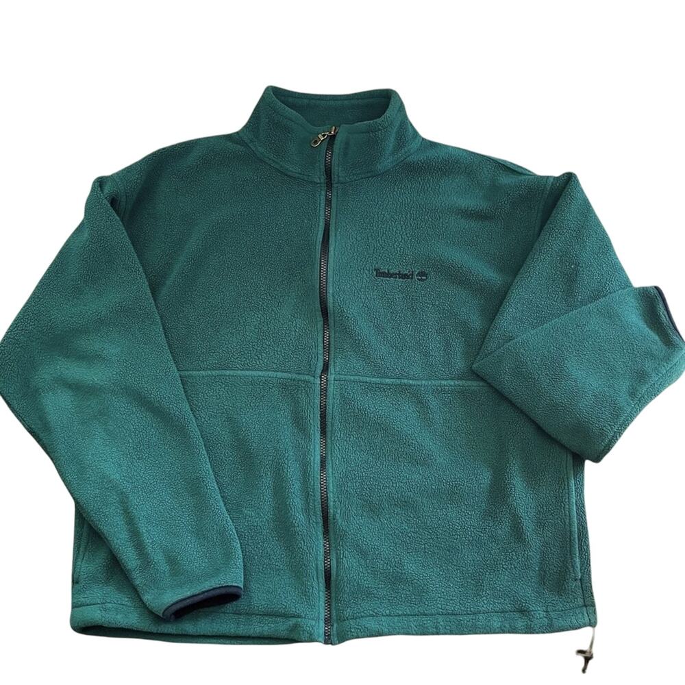 Timberland Jacket Mens L Green Zip Long Sleeve Sherpa Fleece Performance Outdoor